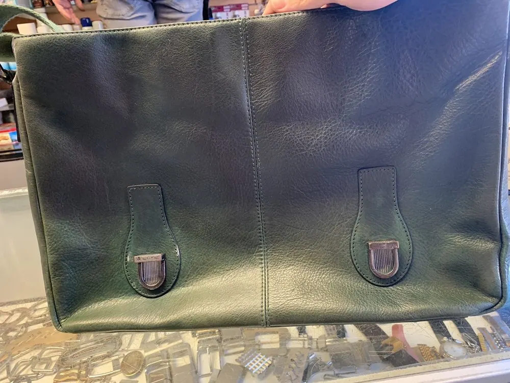 Faded leather before restoration