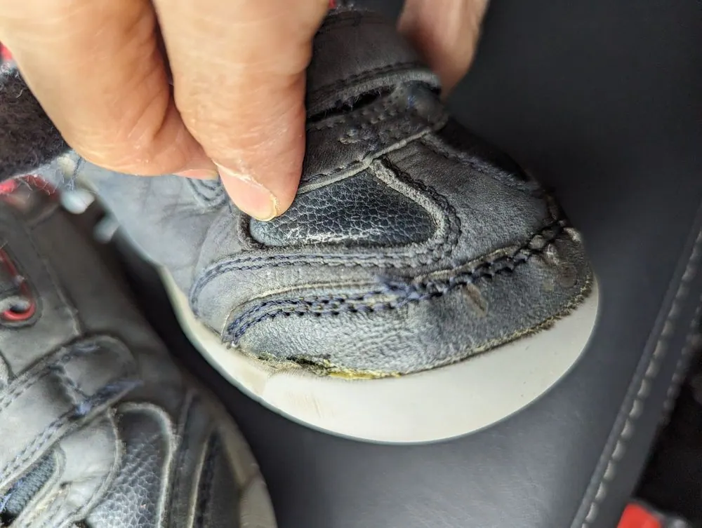 A repaired shoe, ready for a final polish